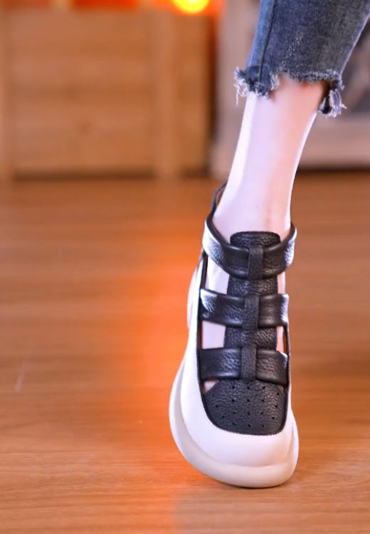 Protective ankle elastic wide shoelaces hollow leisure high heels