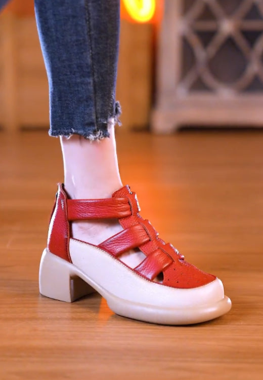 Protective ankle elastic wide shoelaces hollow leisure high heels