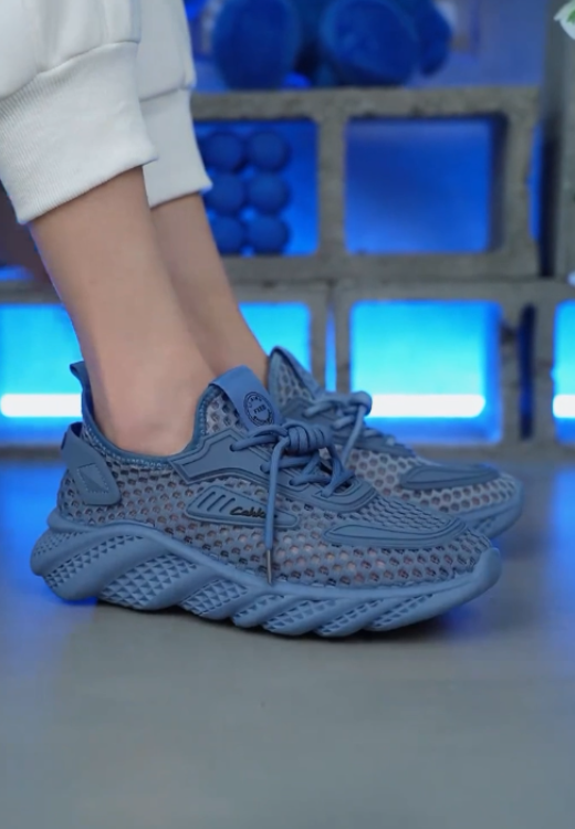 Men's blue mesh blade casual shoes