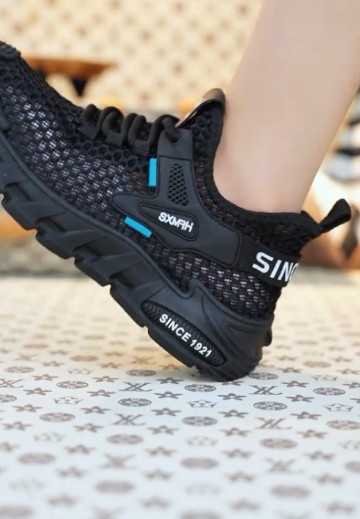 Men's classic black mesh casual shoes