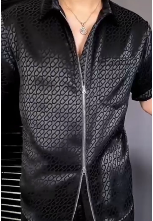 Summer trend plaid ice silk men's suit