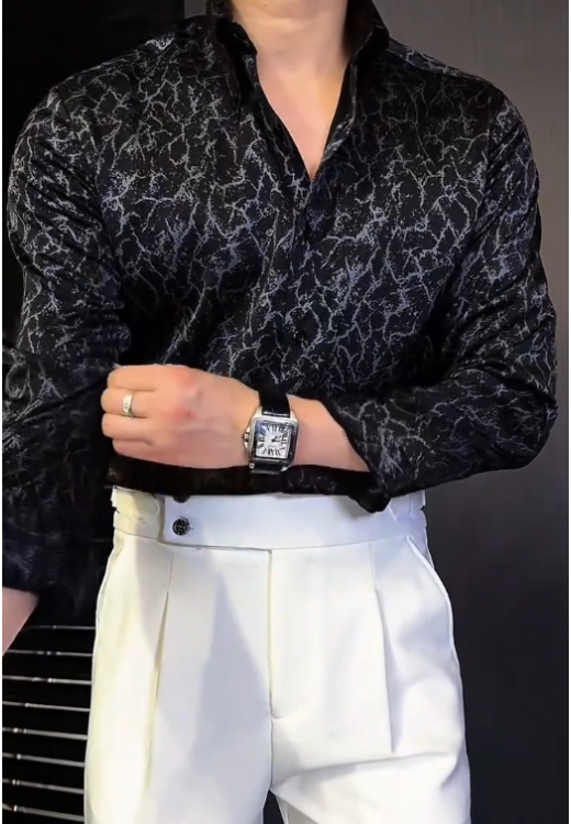 Men's personality fashion panther pattern