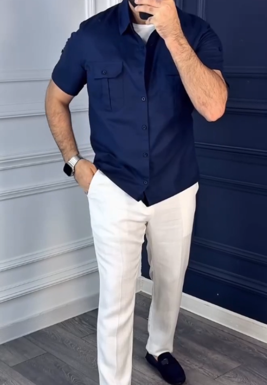 Men's quality solid color shirt