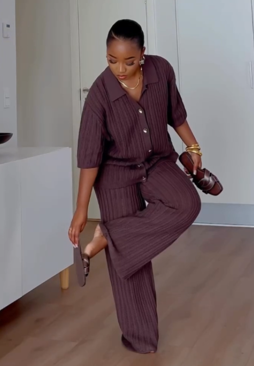 Women's leisure solid color high quality suit