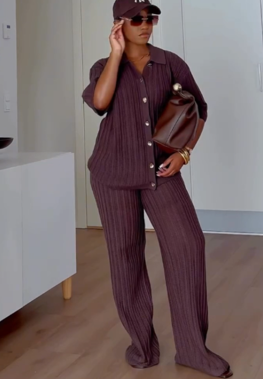 Women's leisure solid color high quality suit