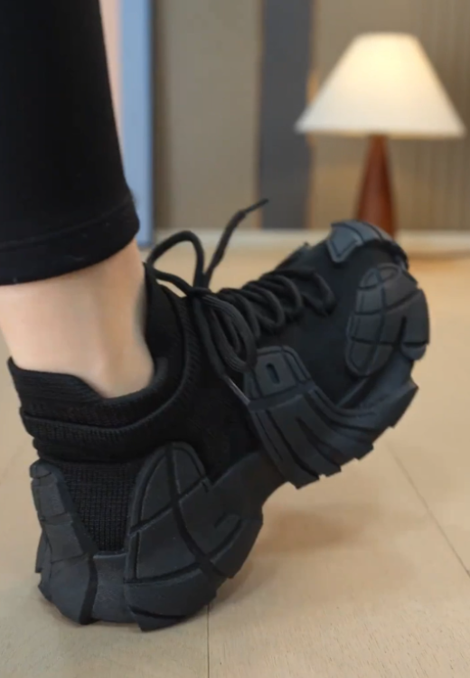 Cool black breathable shoes