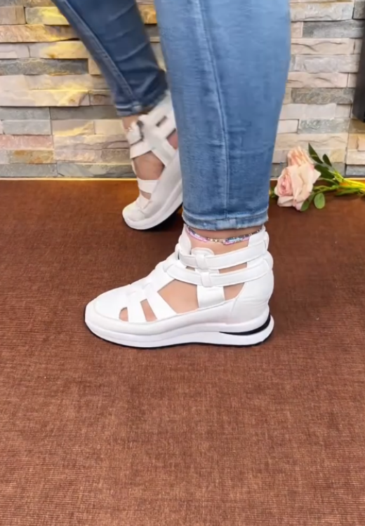 Women' s striped casual heightening soft soled sandals