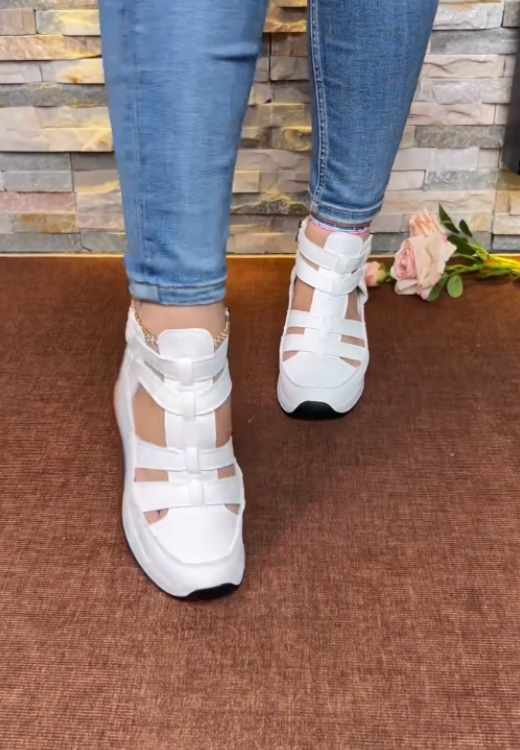 Women' s striped casual heightening soft soled sandals
