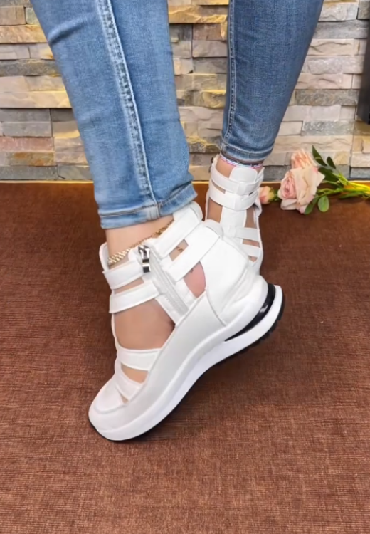 Women' s striped casual heightening soft soled sandals