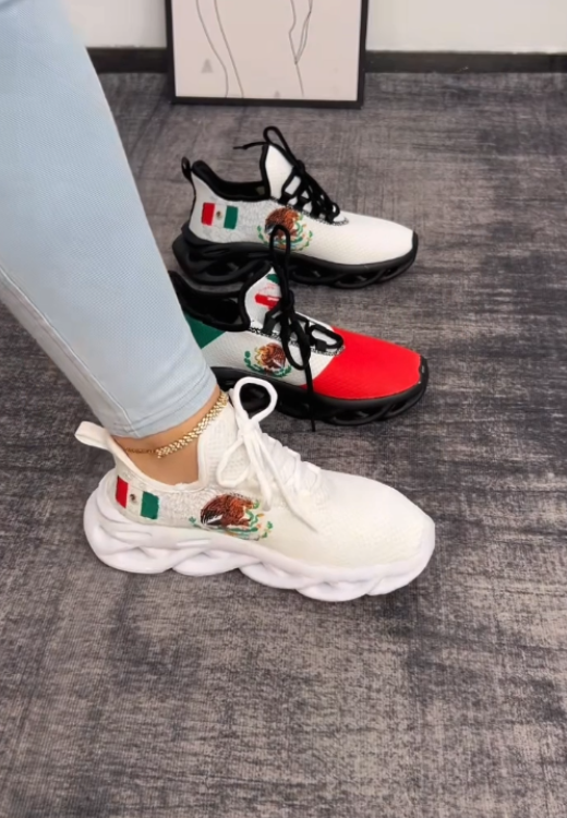 Ladies' fashion embroidery flying casual shoes