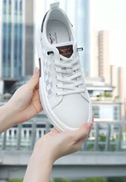 Men's soft-soled and soft-faced breathable plaid casual shoes