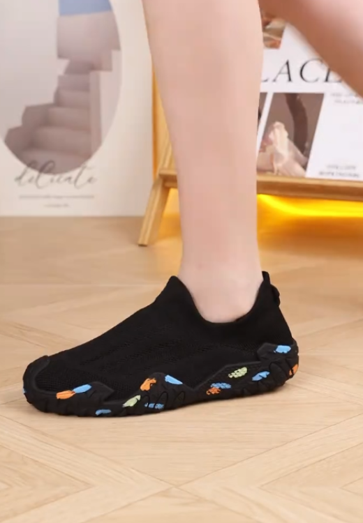 Men's black socks casual shoes without shoelaces