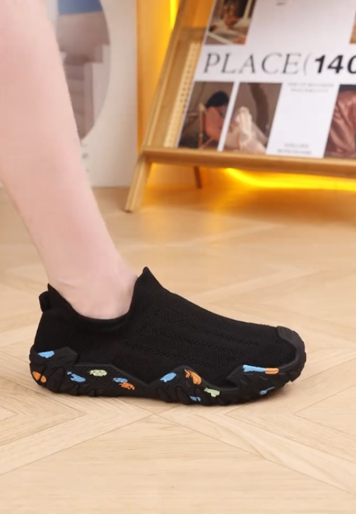 Men's black socks casual shoes without shoelaces