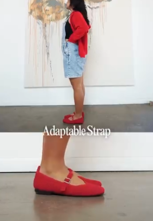 Women's red casual leather shoes