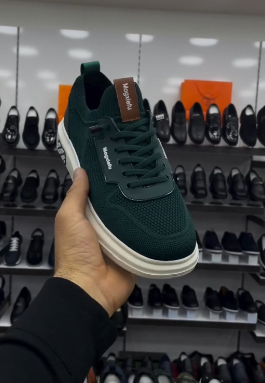 Men's dark green breathable casual shoes