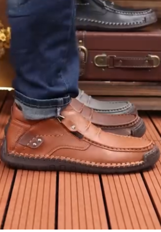 Men's waterproof leisure zipper shoes