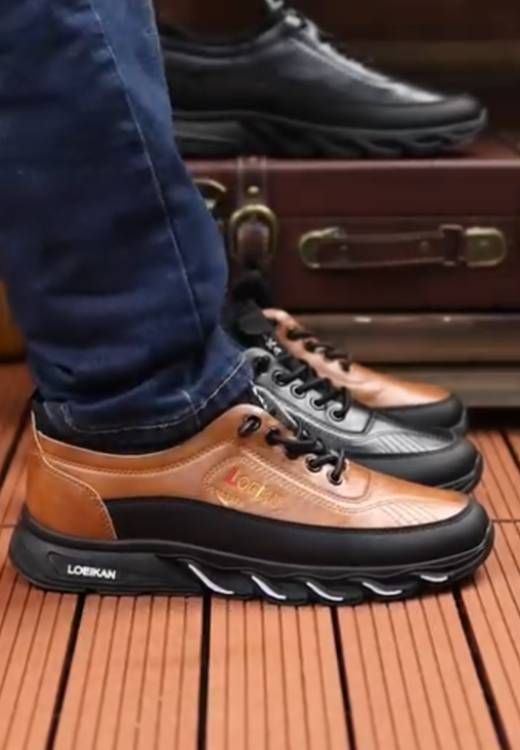 Men's puncture-proof leather casual shoes