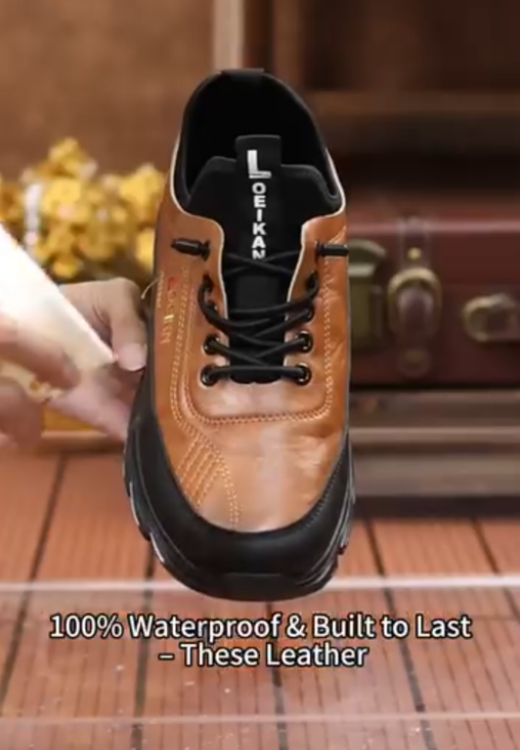 Men's puncture-proof leather casual shoes