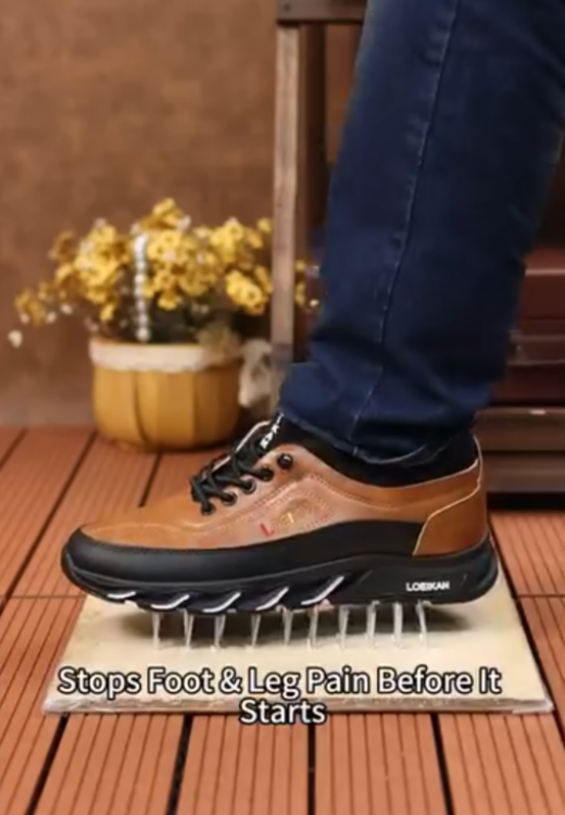 Men's puncture-proof leather casual shoes