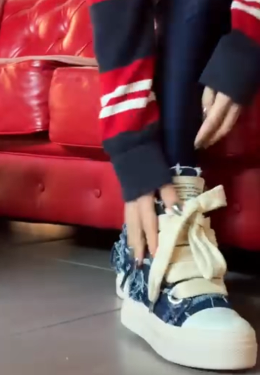 Denim heighten canvas shoes