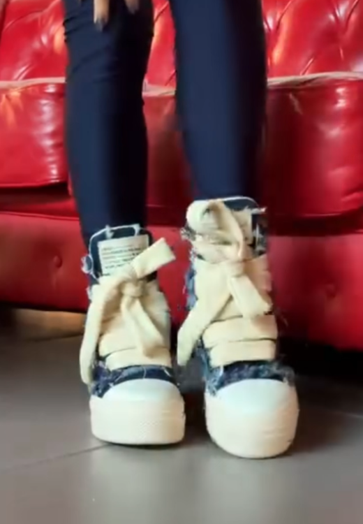 Denim heighten canvas shoes