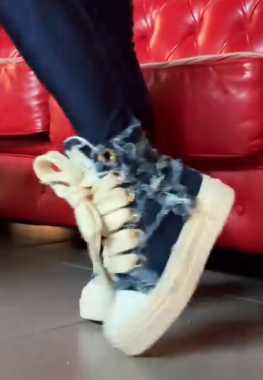 Denim heighten canvas shoes
