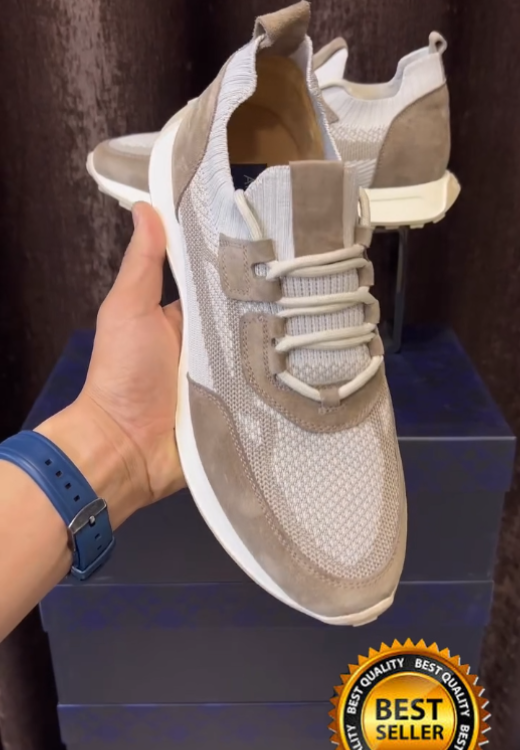 Men's color matching knitted soft casual sports shoes