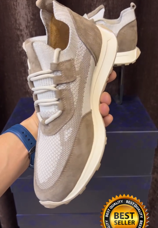 Men's color matching knitted soft casual sports shoes