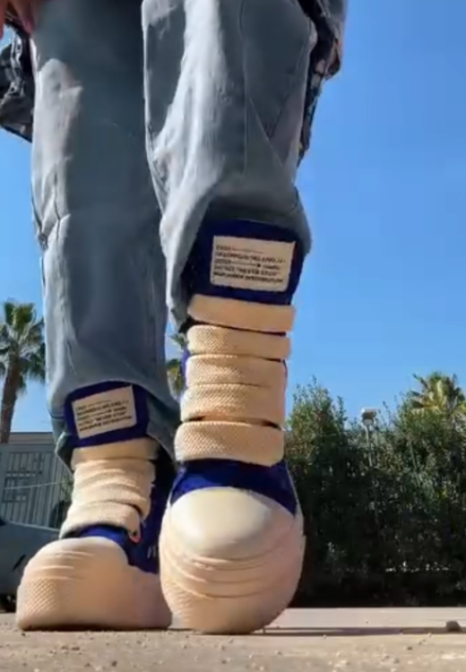 Royal blue heighten high-top canvas shoes