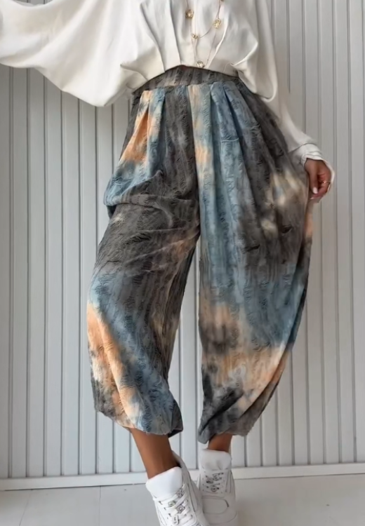 Women's printed casual trousers