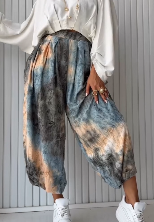 Women's printed casual trousers