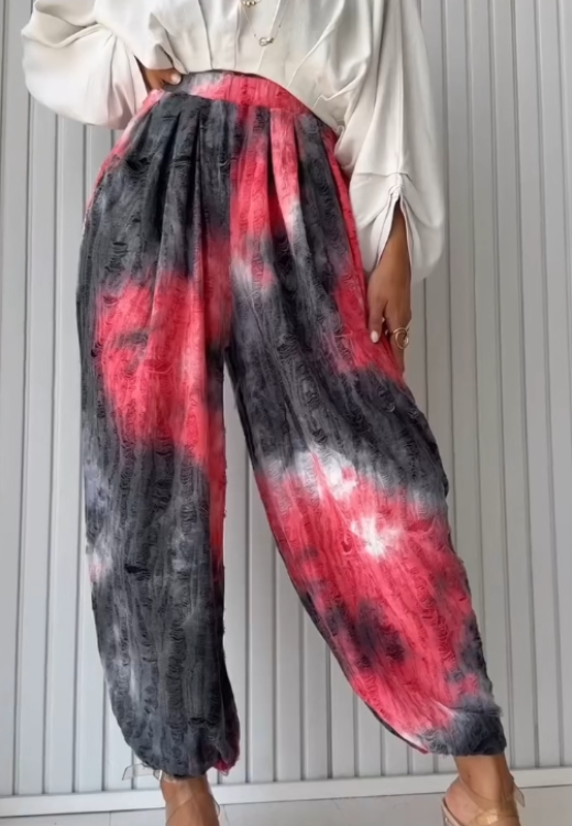 Women's printed casual trousers