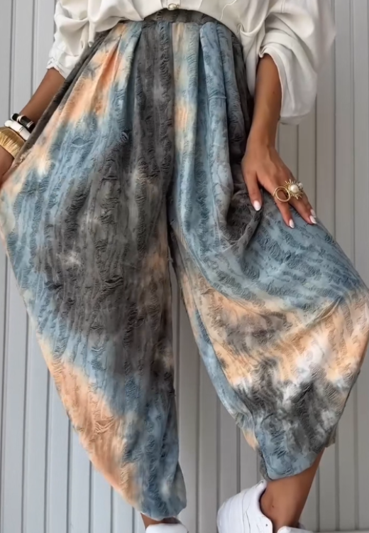 Women's printed casual trousers