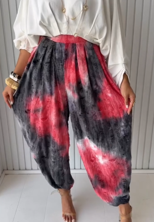 Women's printed casual trousers