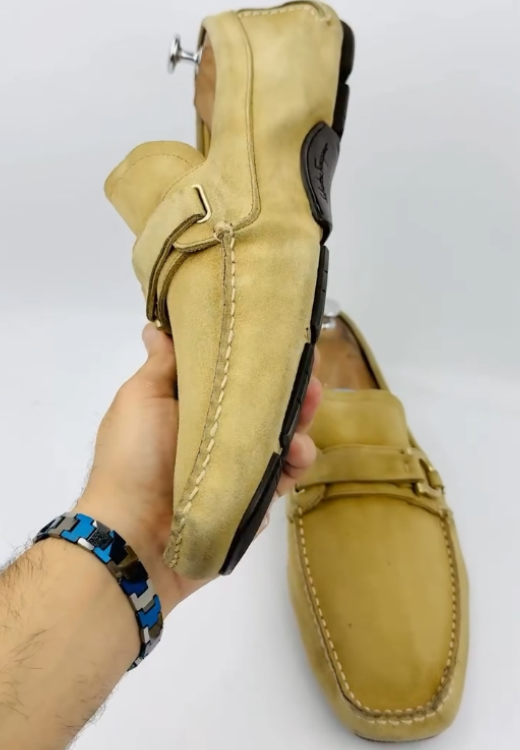 Men's classic metal buckle casual leather shoes