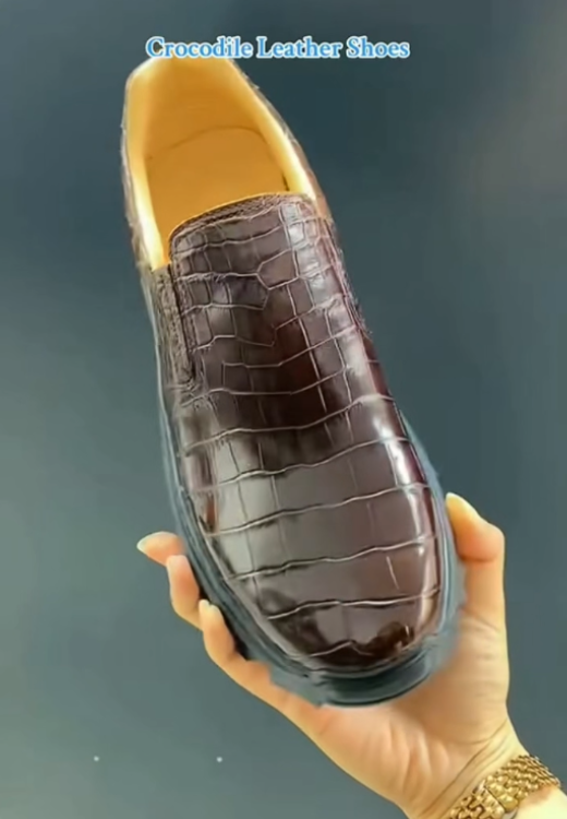 Crocodile casual leather shoes