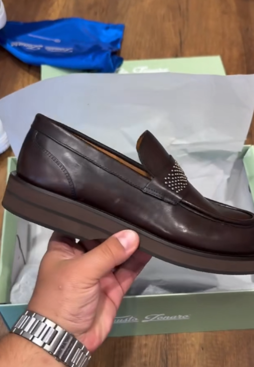 Brown soft leather loafers