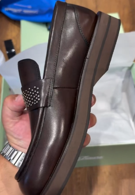 Brown soft leather loafers