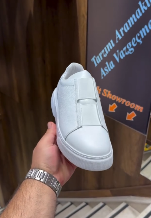 White elastic belt comfortable leisure shoes