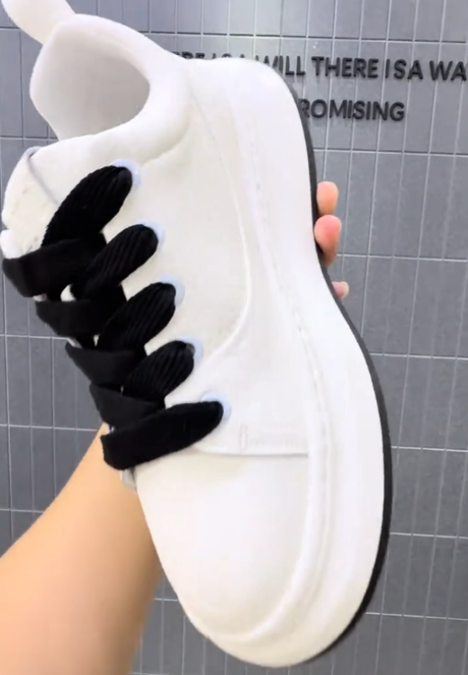 White heighten printed letter sneaker