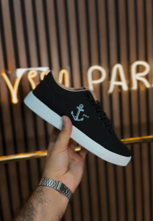 Men's solid color anchor leisure shoes