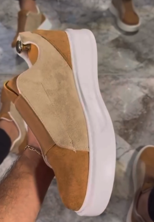 Brown suede shoeless casual shoes