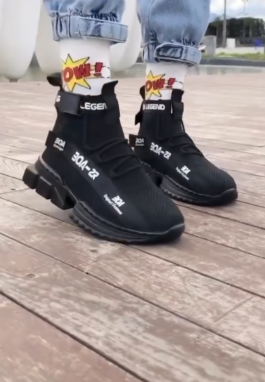 Black mesh top breathable unique design casual shoes