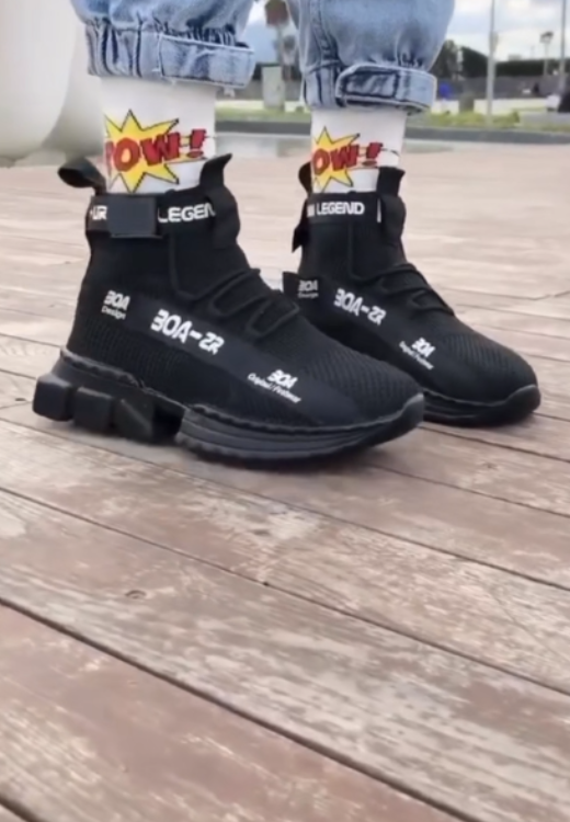 Black mesh top breathable unique design casual shoes