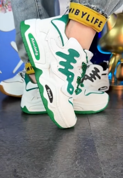 Men's green letter heightening sneakers