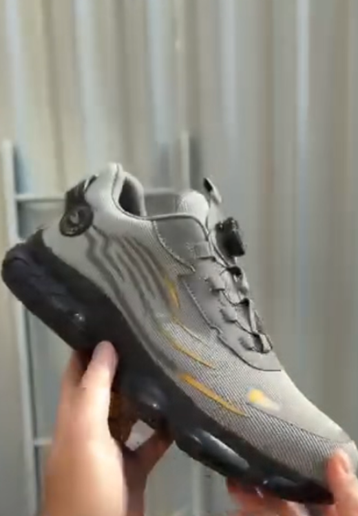 Men's grey knob air cushion safety shoes