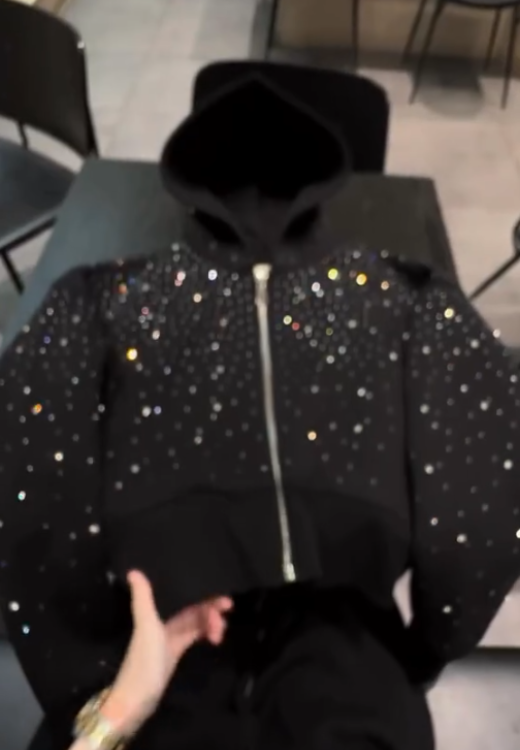 Fashionable unisex diamond hooded