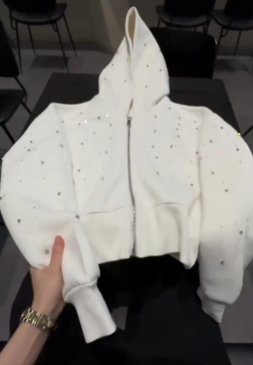 Fashionable unisex diamond hooded