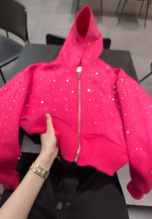 Fashionable unisex diamond hooded
