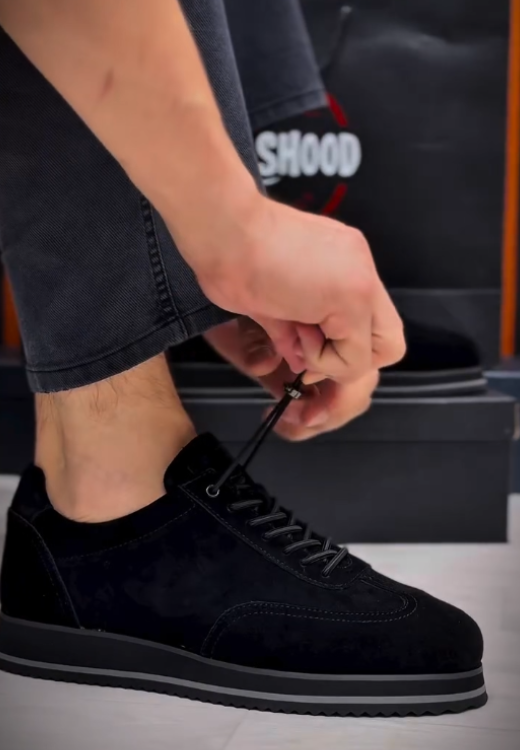 Men's black serrated non-slip casual shoes